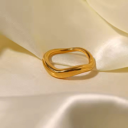 Base Curve Ring - 18K Gold Stainless Steel