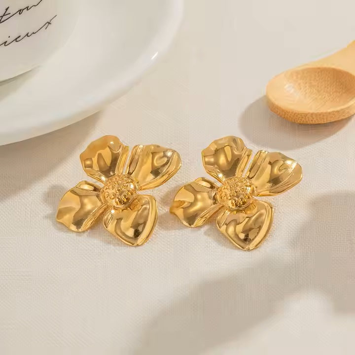 Elowen Bloom Earrings - 18K Gold Stainless Steel