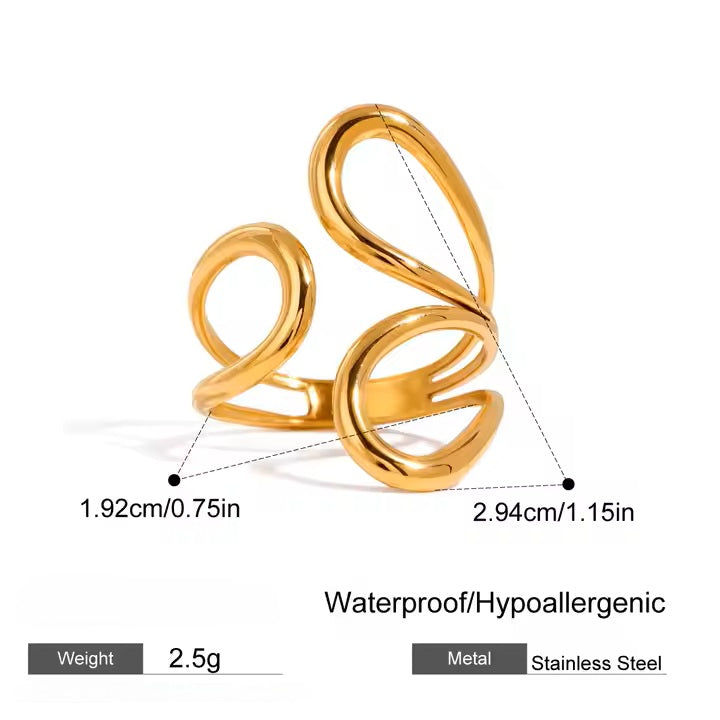 Modern Line Ring - 18K Gold Stainless Steel