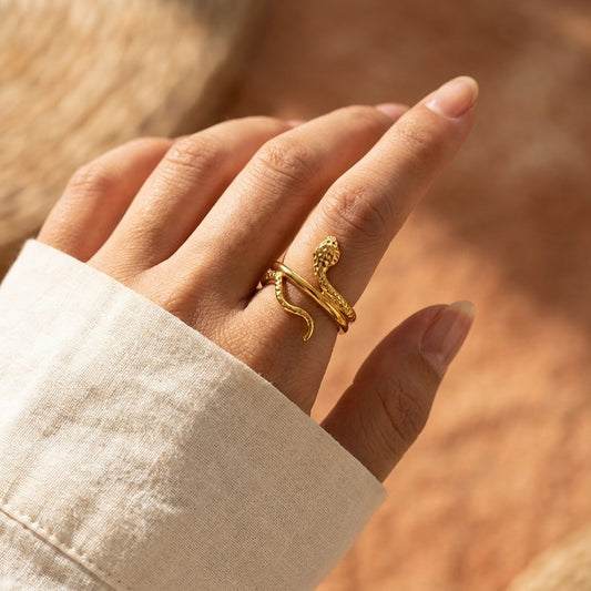 hand wearing snake ring
