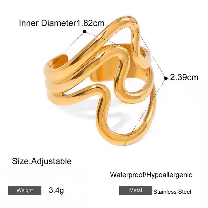 Sway Ring - 18K Gold Stainless Steel