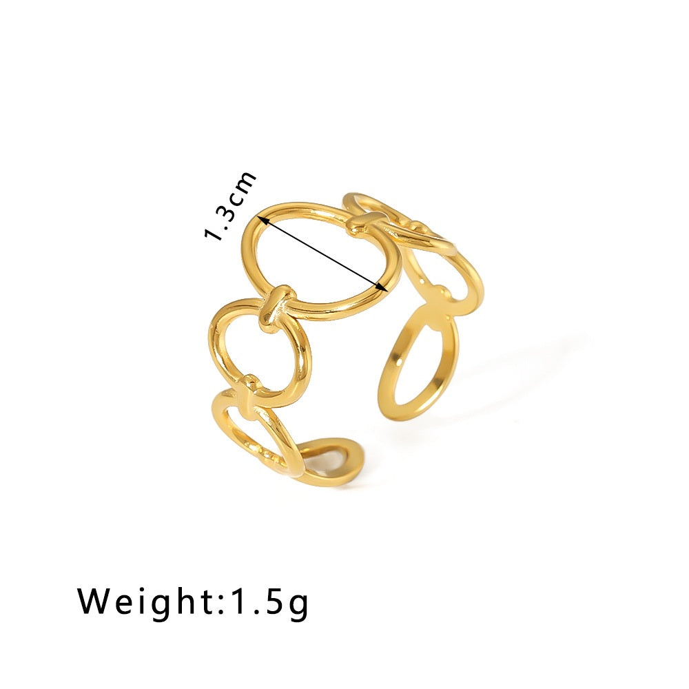 gold stainless steel ring with measurements