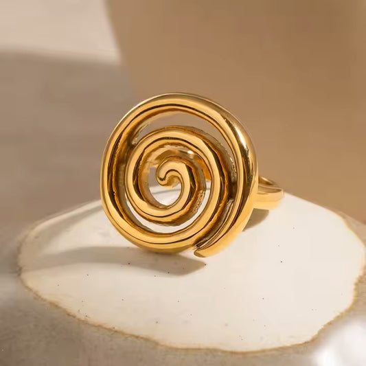 Spiral Ring - 18K Gold Stainless Steel