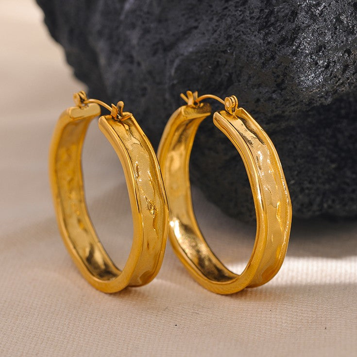 gold statement hoops