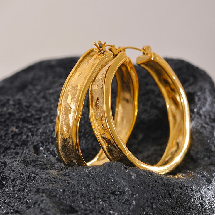 gold statement hoops