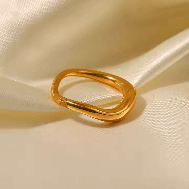 Base Curve Ring - 18K Gold Stainless Steel