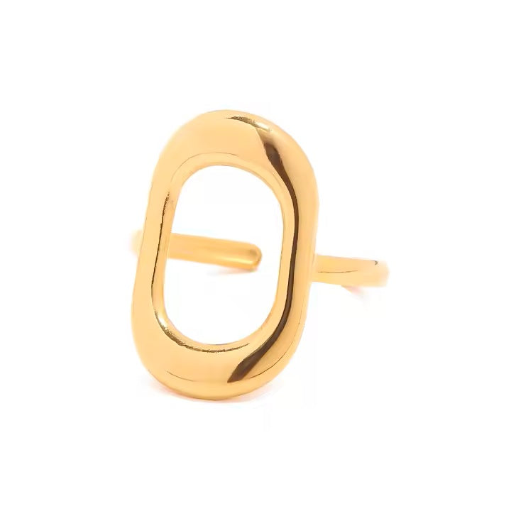 Celestia Curve Ring - 18K Gold Stainless Steel