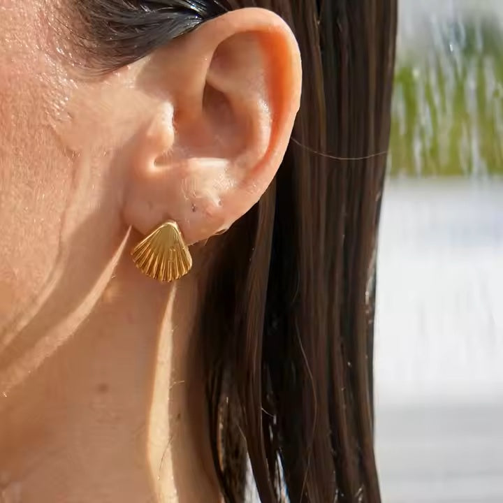 Coastal Drops Earrings - 18K Gold Stainless Steel