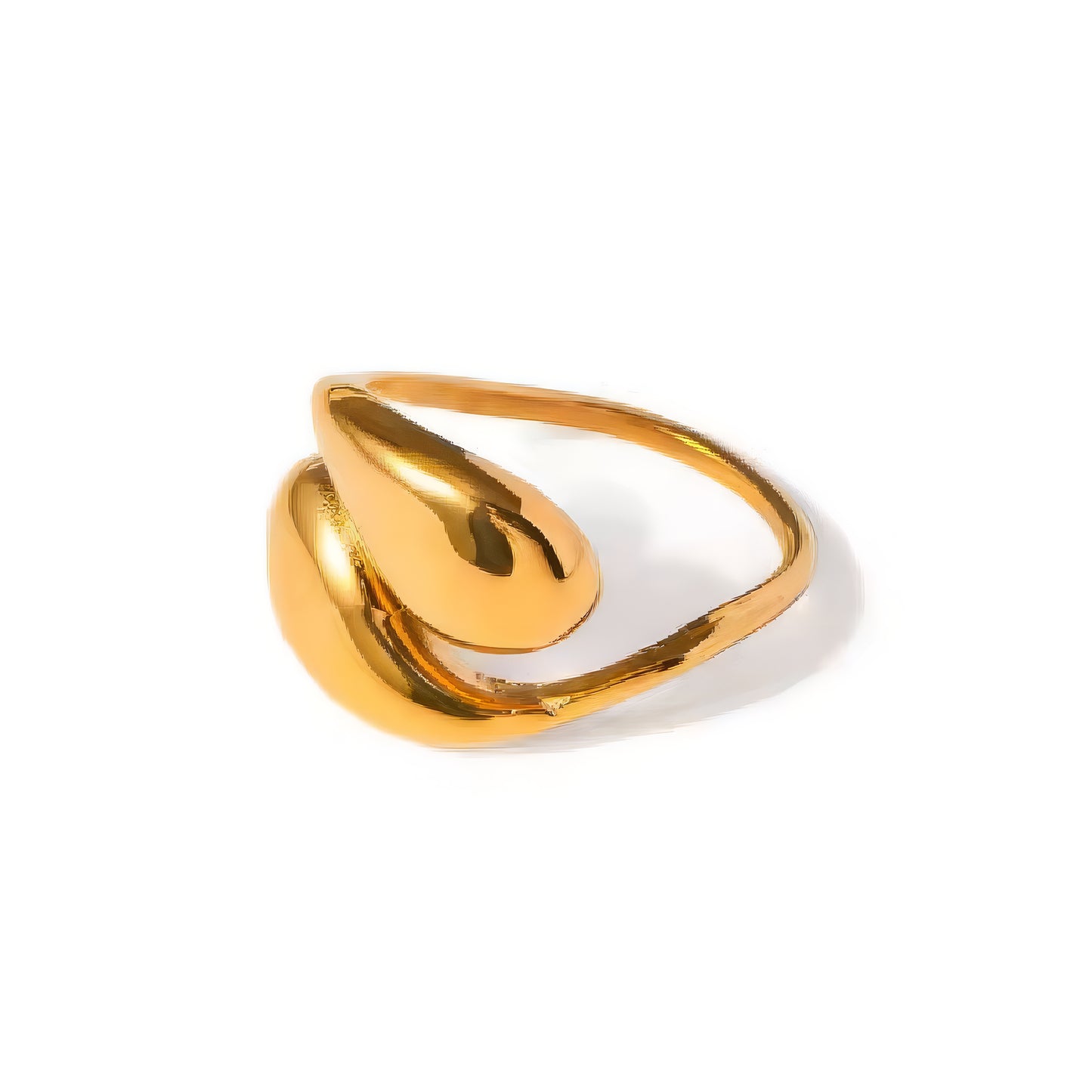 Elegant Drop Ring - 18K Gold Stainless Steel