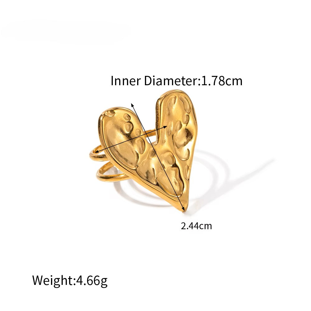 Elira Heart Ring - 18K Gold Stainless Steel