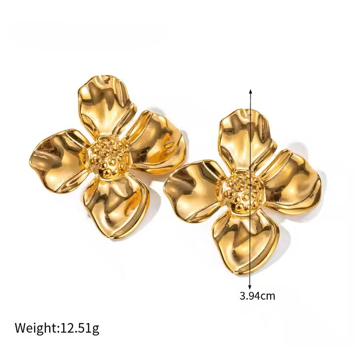 Elowen Bloom Earrings - 18K Gold Stainless Steel