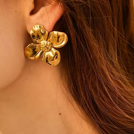 Elowen Bloom Earrings - 18K Gold Stainless Steel