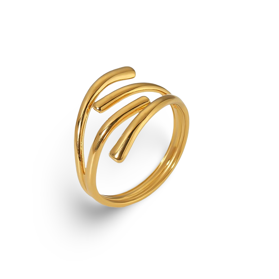 simple geometric gold ring on white background