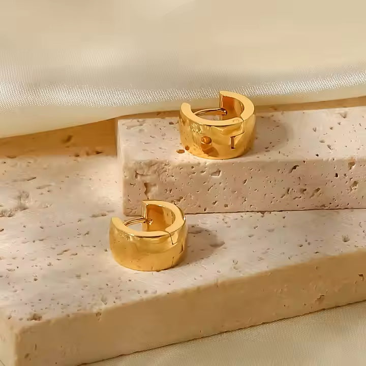 Eterna Hoops Earrings - 18K Gold Stainless Steel