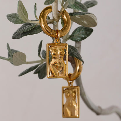 gold stainless steel earrings with unique design