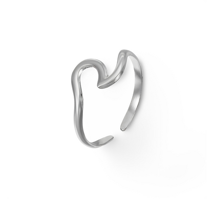 minimalist stackable ring in silver color