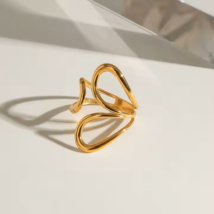 Modern Line Ring - 18K Gold Stainless Steel