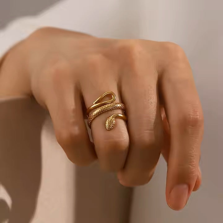 Mystic Serpent Ring - 18K Gold Stainless Steel