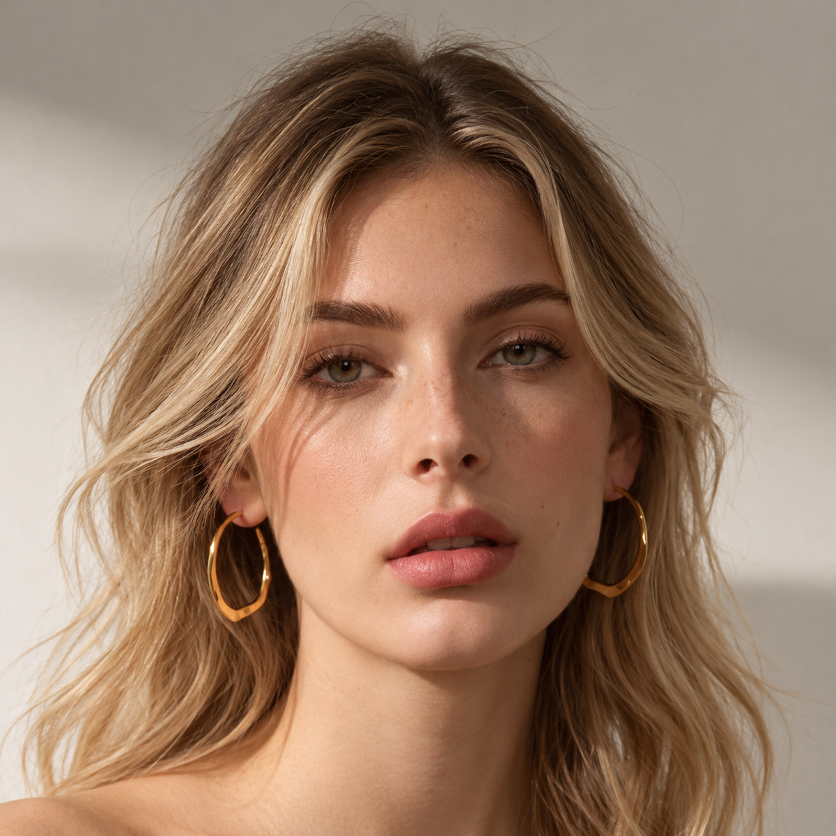Organic Wave Hoop Earrings – 18K Gold Plated & Silver