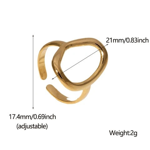 gold waterproof ring with measurements