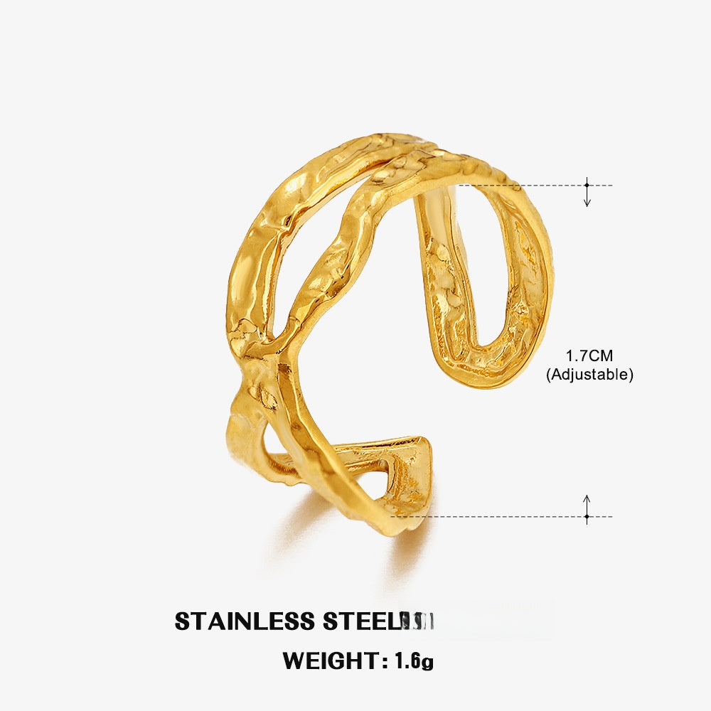 gold stainless steel ring with measurements