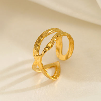hammered gold ring