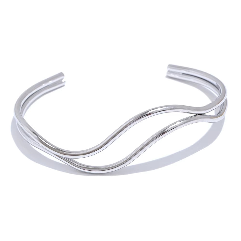 silver bangle on white background