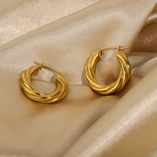 Sienna Twist Earrings - 18K Gold Stainless Steel