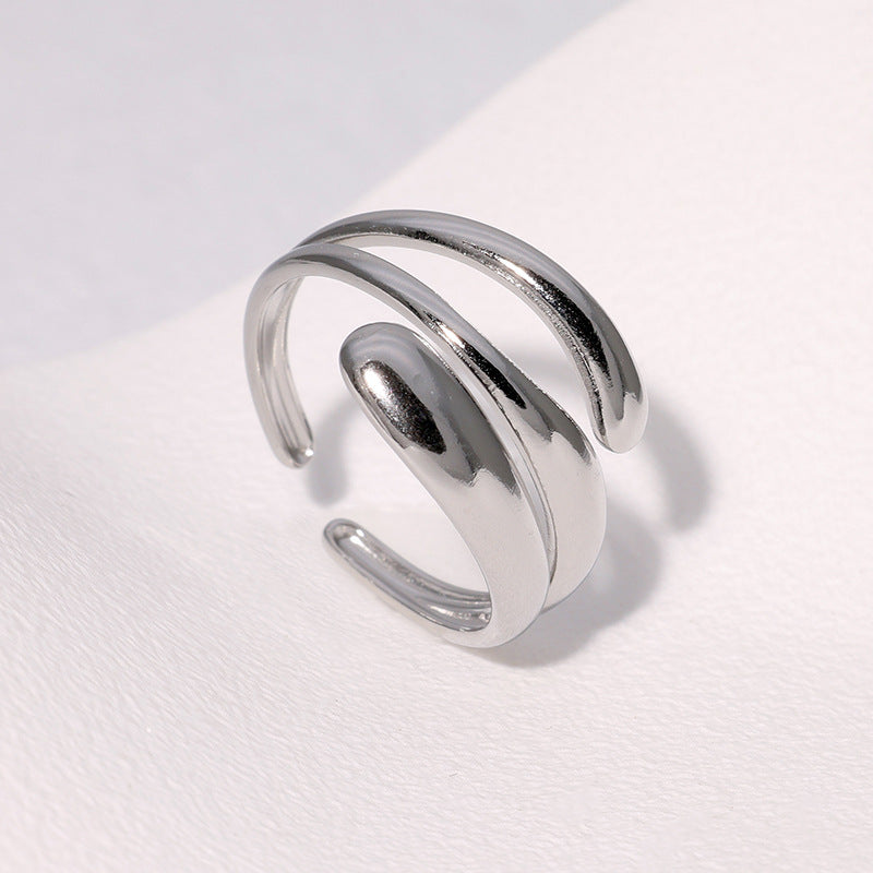 silver stainless steel ring