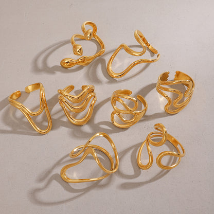 Gold ringlets on a light gray background