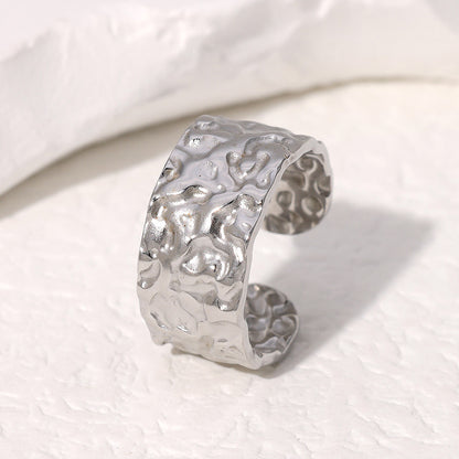 silver tarnish-free ring on white background