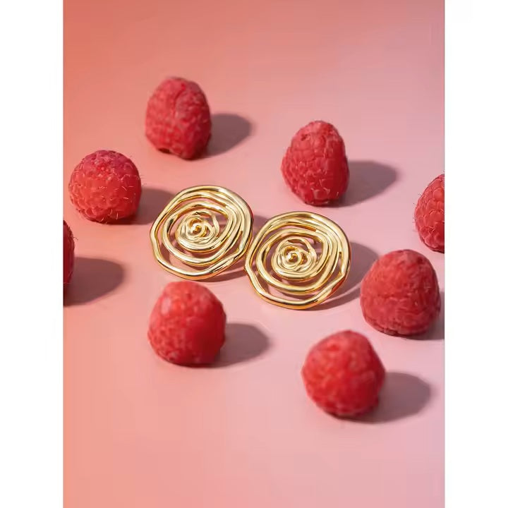 Swirl Earrings - 18K Gold Stainless Steel