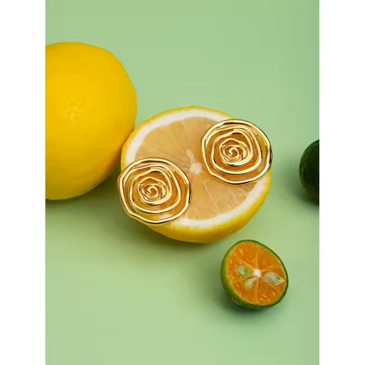 Swirl Earrings - 18K Gold Stainless Steel