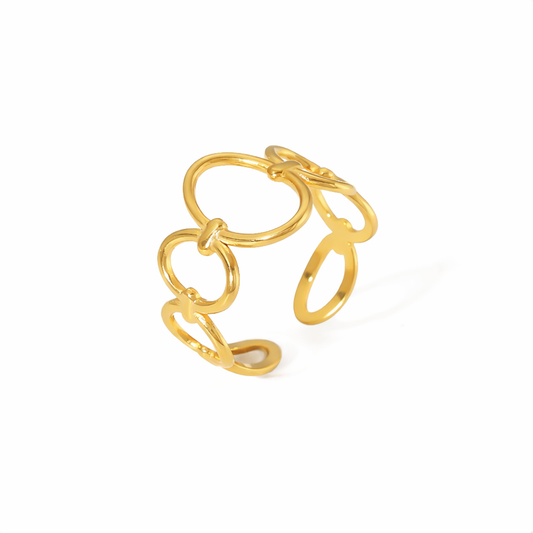 waterproof gold ring on white background