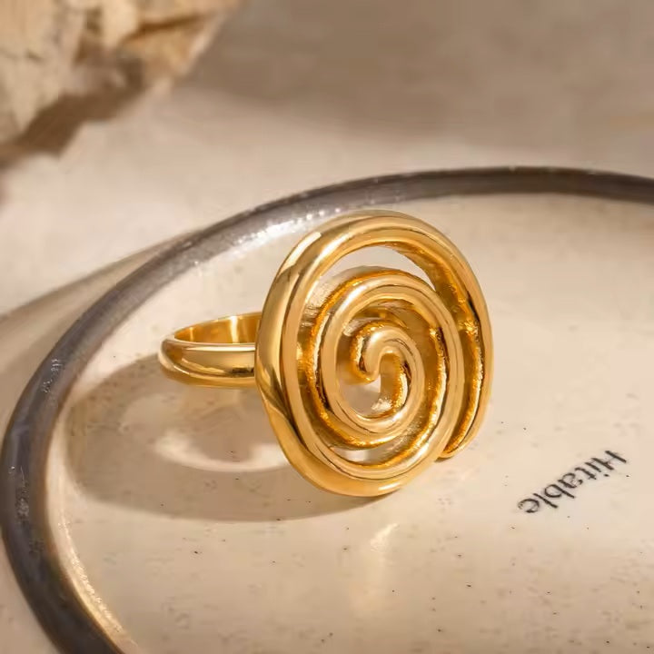 Spiral Ring - 18K Gold Stainless Steel