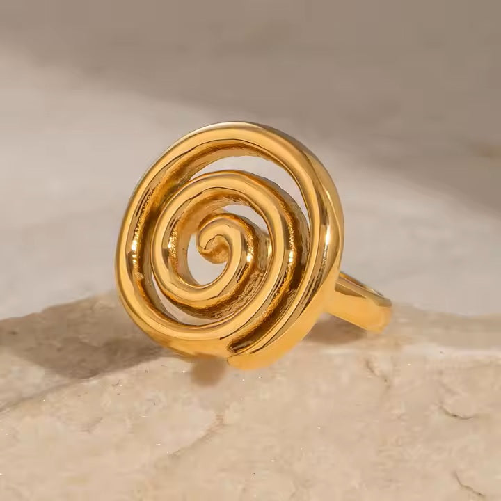 Spiral Ring - 18K Gold Stainless Steel